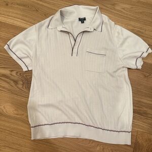 Todd Snyder Cream Polo Shirt with Black Accents